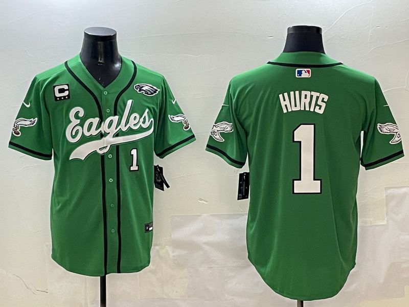 Men Philadelphia Eagles #1 Hurts Green three generations Jointly Name 2025 Nike Limited NFL Jersey style 13->philadelphia eagles->NFL Jersey